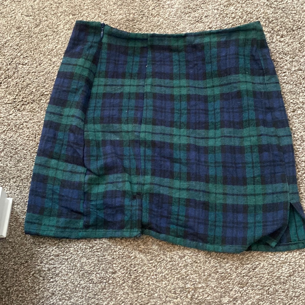 blue and green skirt